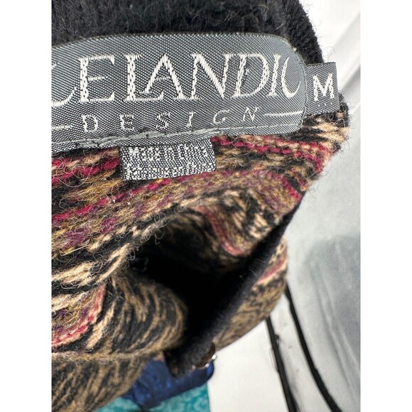 Vintage Norwear Wool Cardigan Sweater Made In Iceland Ornate Women’s Medium - Picture 5 of 6